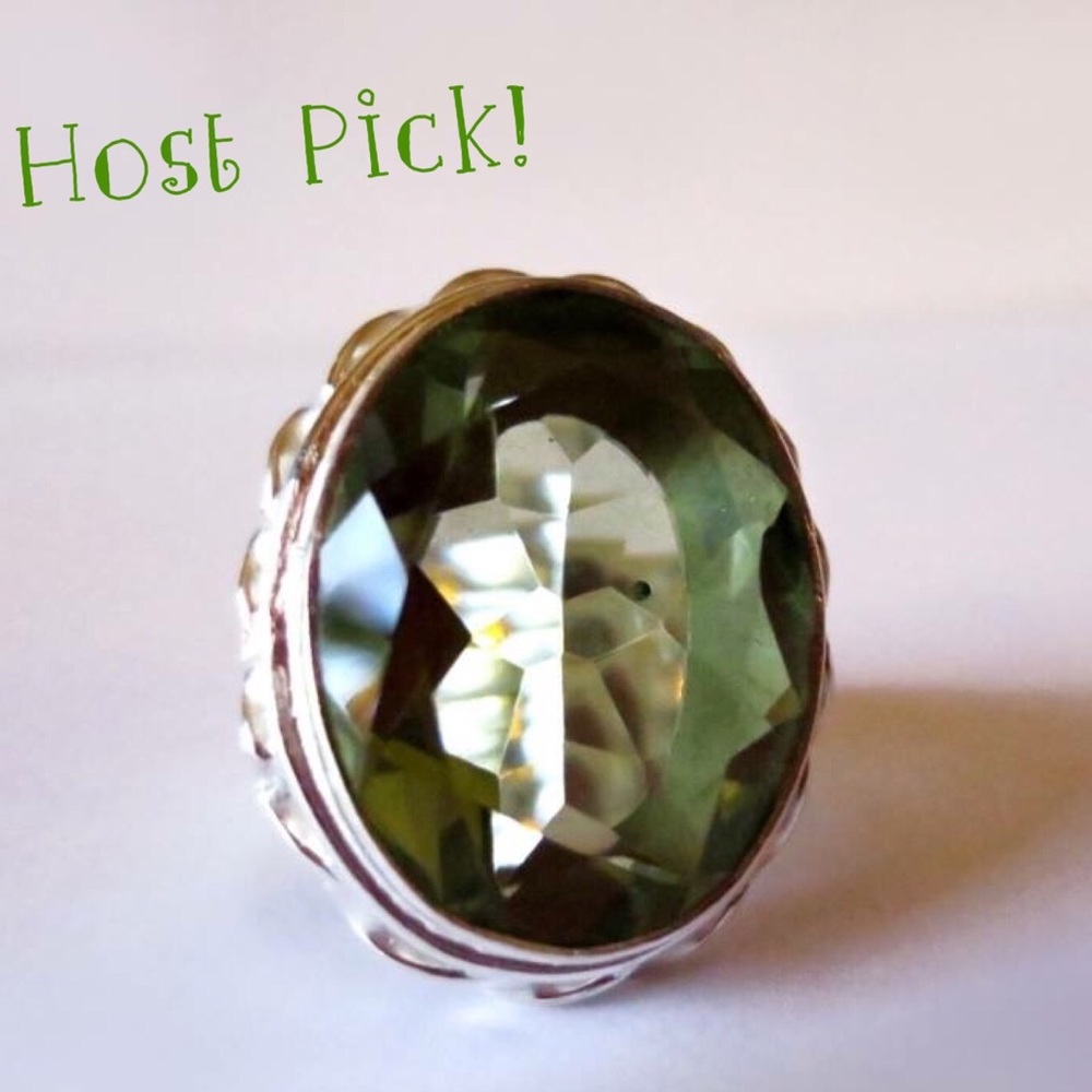 🍀.925 Sterling Silver Green Quartz Ring🍀